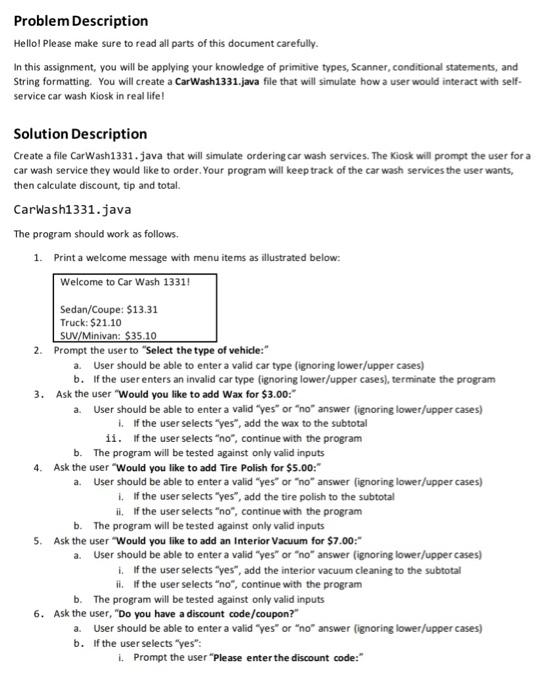 Solved Problem Description Hello! Please make sure to read | Chegg.com