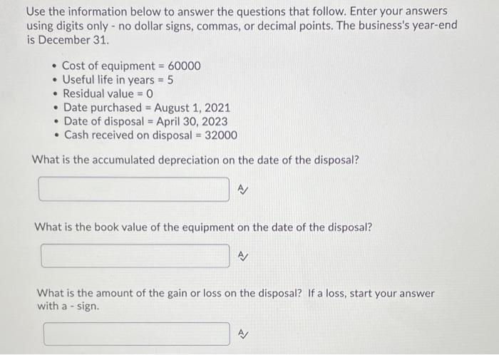Solved Use the information below to answer the questions | Chegg.com