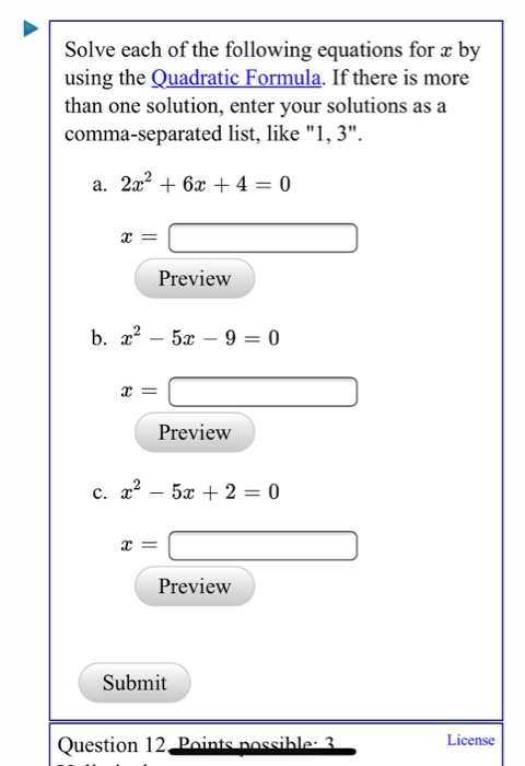 Solved Solve each of the following equations for x by using | Chegg.com