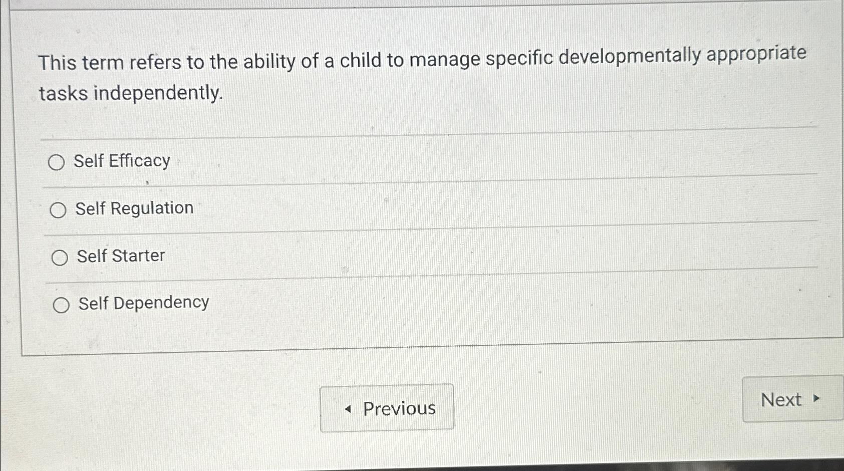Solved This term refers to the ability of a child to manage | Chegg.com