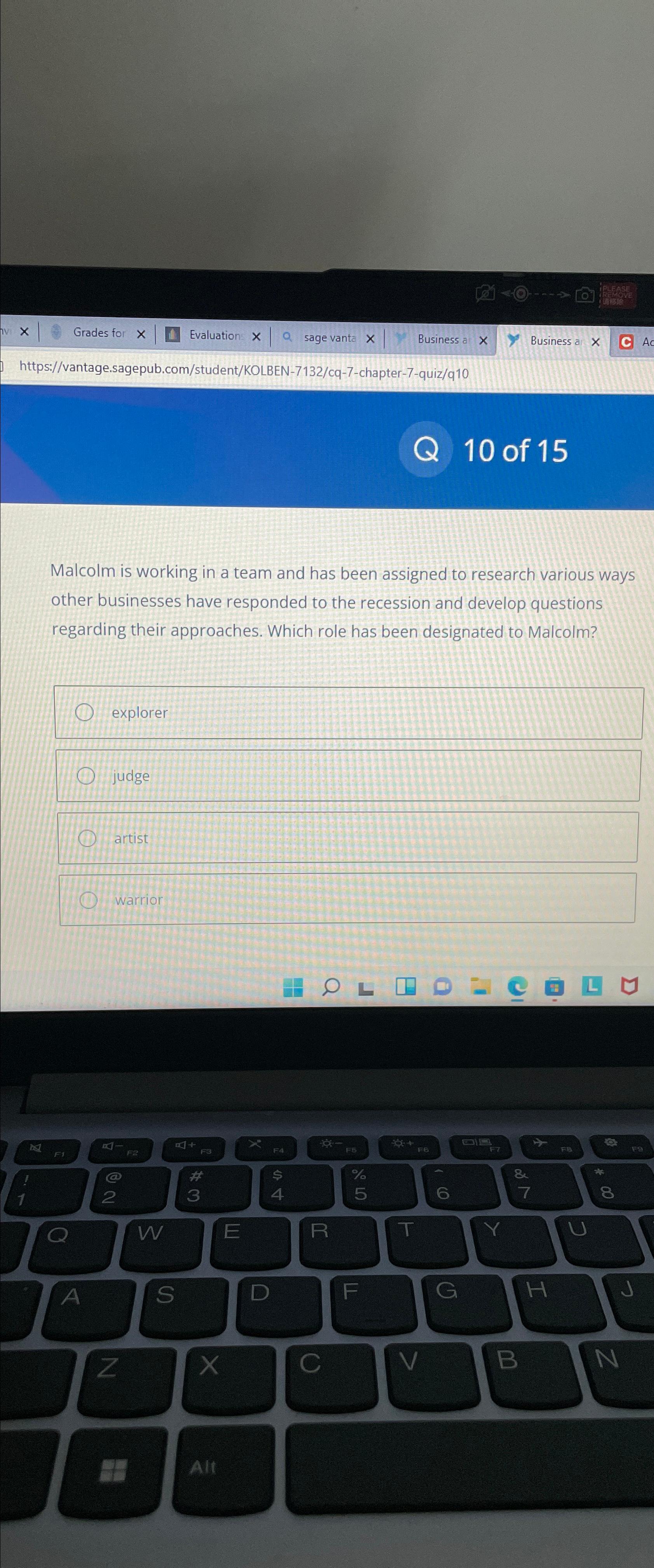 Solved Q 10 ﻿of 15Malcolm is working in a team and has been | Chegg.com