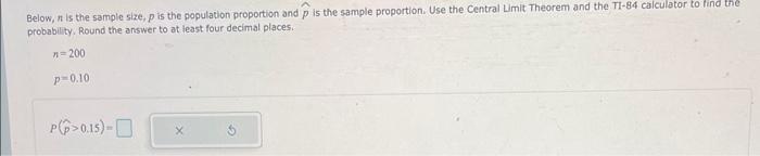 Solved Below, n is the sample size, p is the population | Chegg.com
