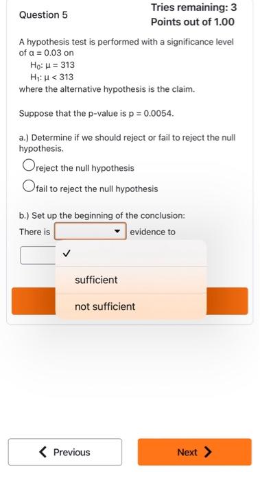 Solved A hypothesis test is performed with a significance | Chegg.com