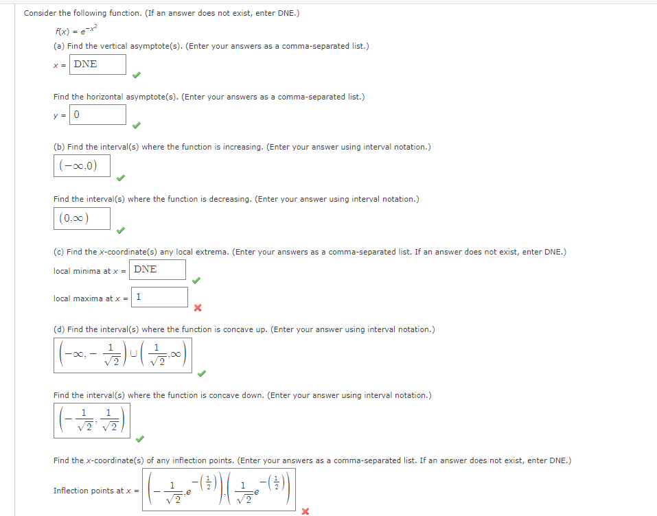 Solved Consider the following function. (If an answer does | Chegg.com