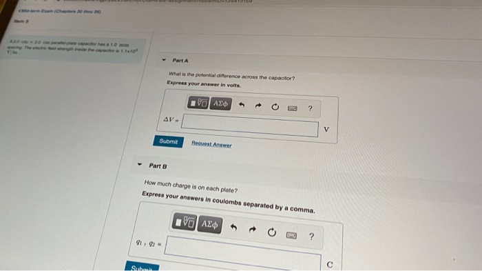 Solved Part A What is the potential difference across the | Chegg.com
