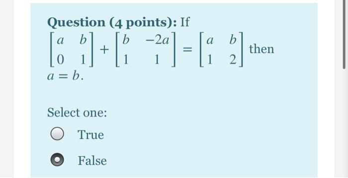 Solved Question 1 Answer saved Marked out of 4.00 Remove | Chegg.com