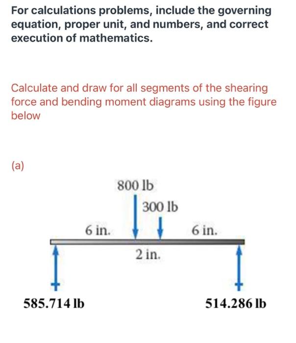 Solved For calculations problems, include the governing | Chegg.com