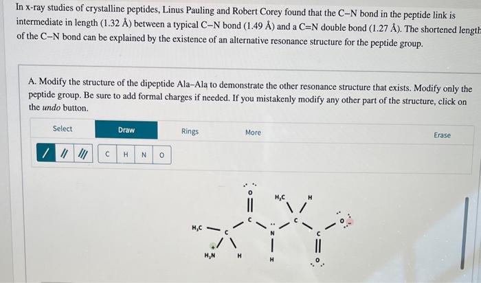 In x-ray studies of crystalline peptides, Linus | Chegg.com