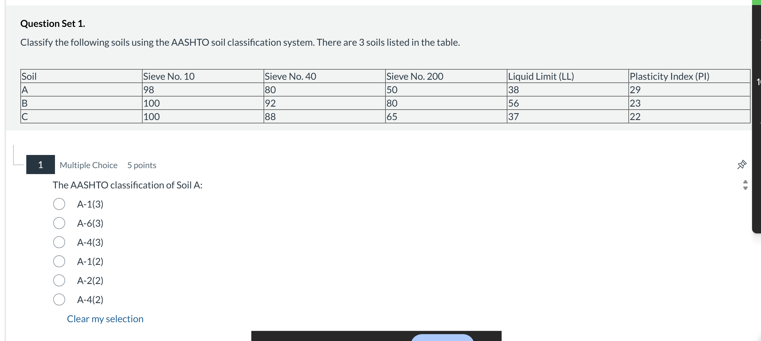 Solved Question Set 1. Classify the following soils using | Chegg.com