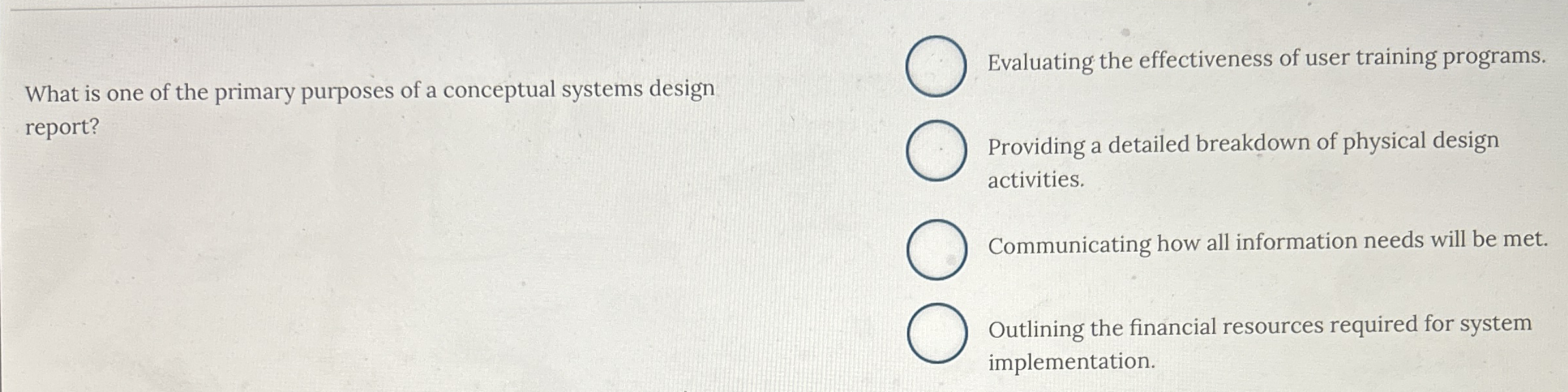 Solved What is one of the primary purposes of a conceptual | Chegg.com