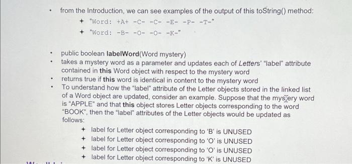 Solved Word.java This class represents a word in the game | Chegg.com