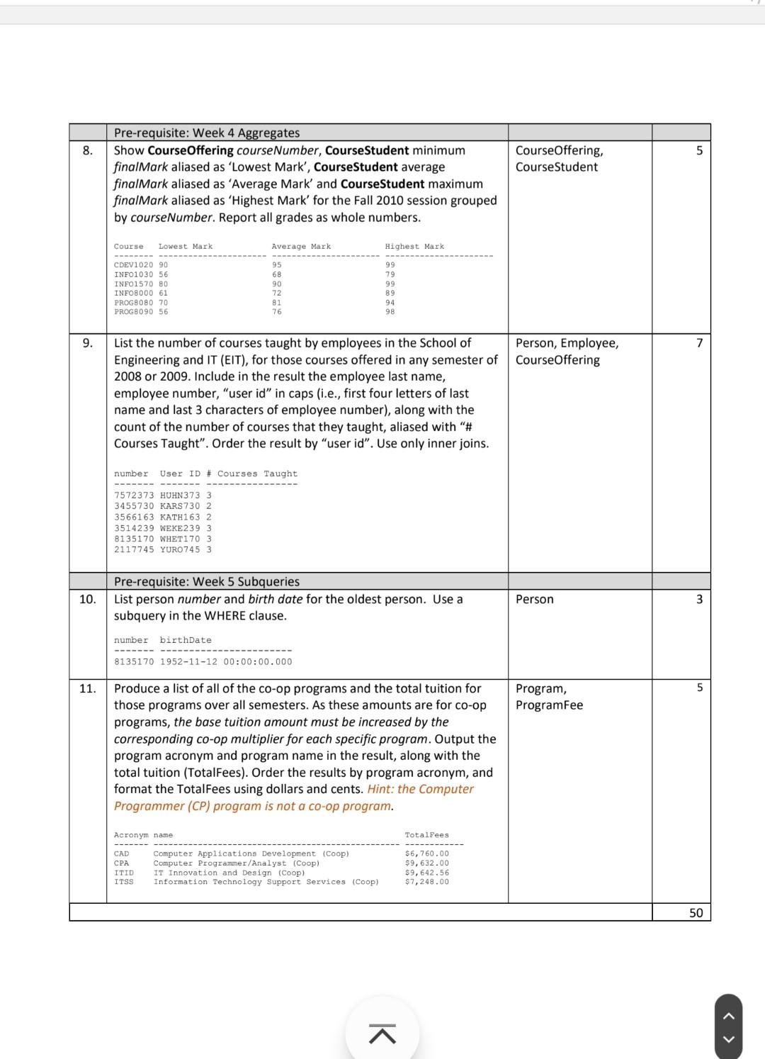 Solved # Marks 1. 5 Use the sis database for this | Chegg.com