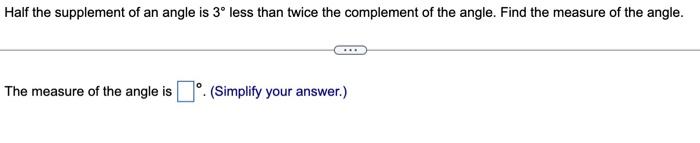 what is the measure of the supplement of the angle 3