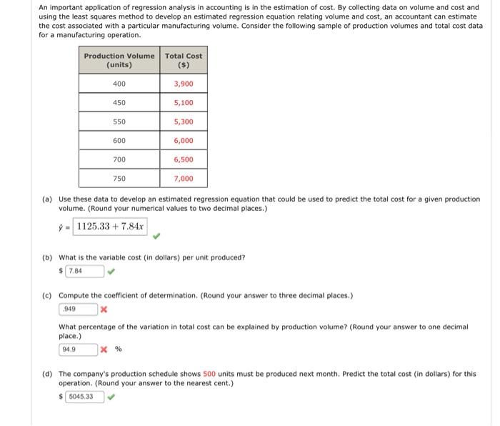 Solved An important application of regression analysis in | Chegg.com