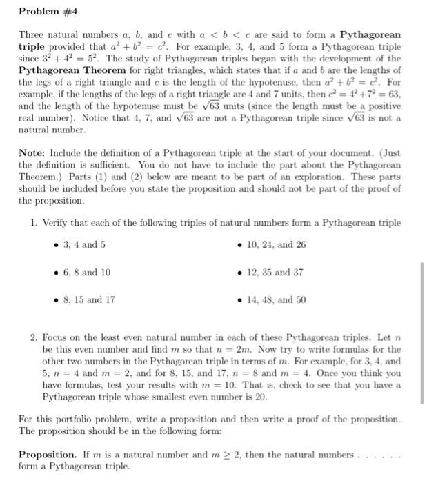 Solved Problem #4 Three Natural Numbers A, B, And C With A | Chegg.com