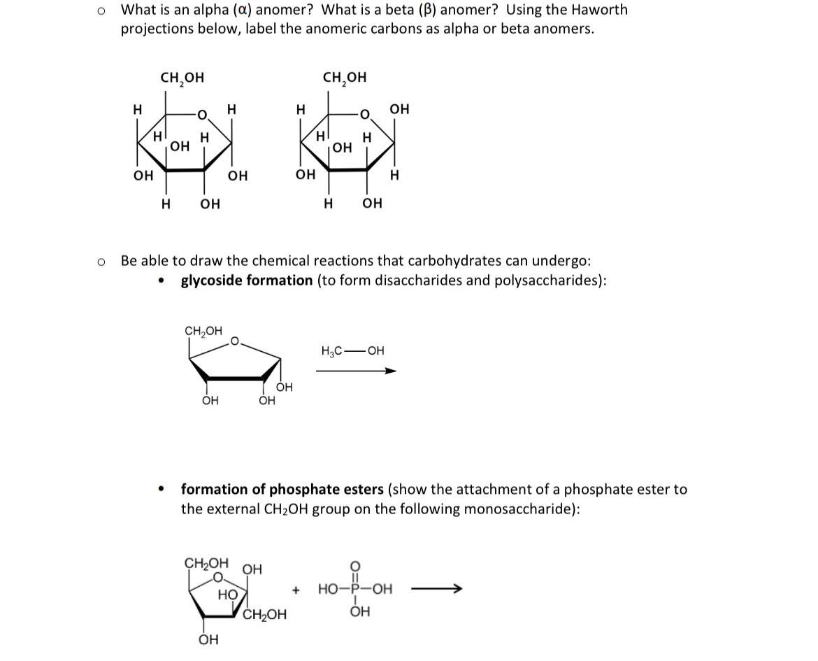 O What is an alpha (α) ﻿anomer? What is a beta (β) | Chegg.com