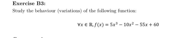 Solved Exercise B3: Study The Behaviour (variations) Of The | Chegg.com