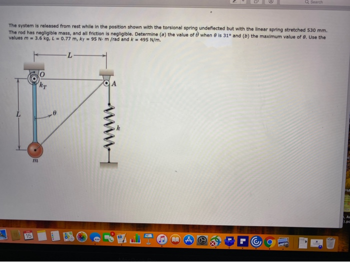 Solved The system is released from rest while in the | Chegg.com