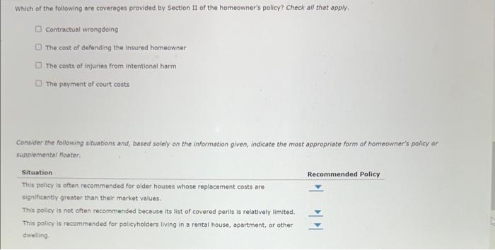 Solved What Are The Different Forms Of The Homeowner's | Chegg.com