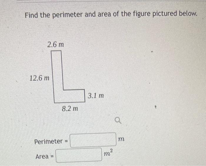 Solved Find the perimeter and area of the figure pictured | Chegg.com