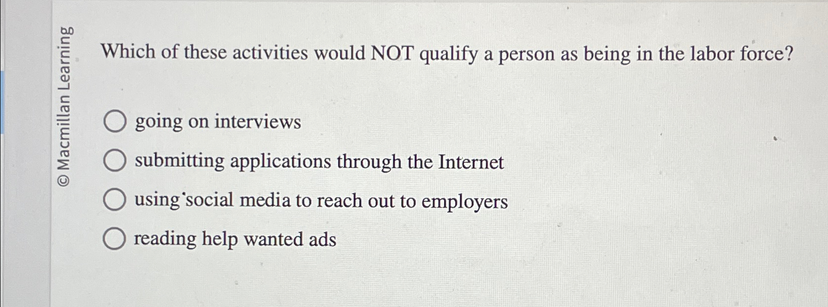 Solved Which of these activities would NOT qualify a person | Chegg.com