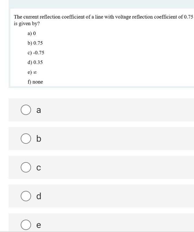 Solved The current reflection coefficient of a line with | Chegg.com