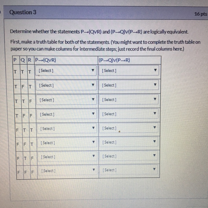 Solved Question 3 16 pts Determine whether the statements | Chegg.com