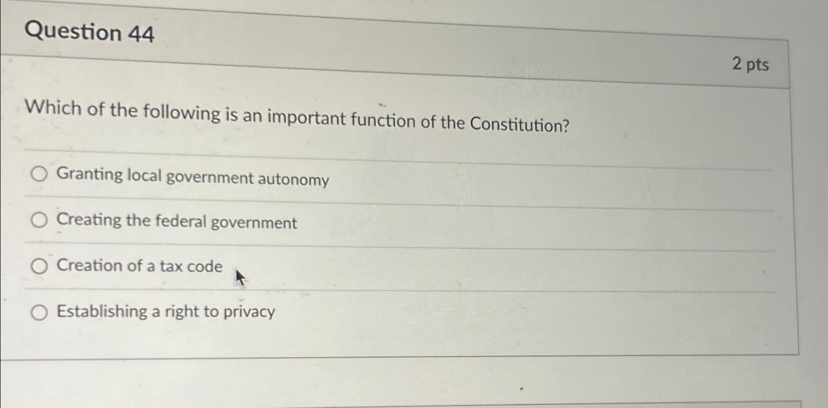 Solved Question 442ptsWhich Of The Following Is An Important | Chegg.com