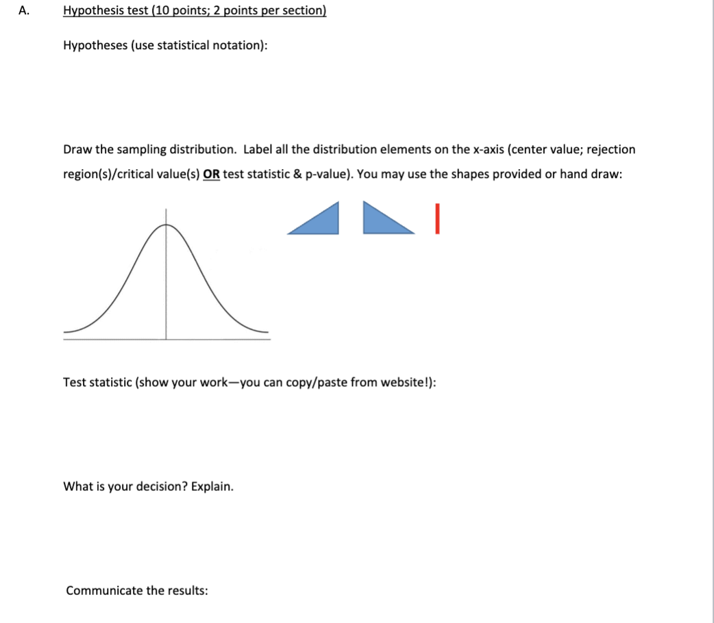 Testing Point Math Solved A. Hypothesis test (10 points; 2 points per | Chegg.com