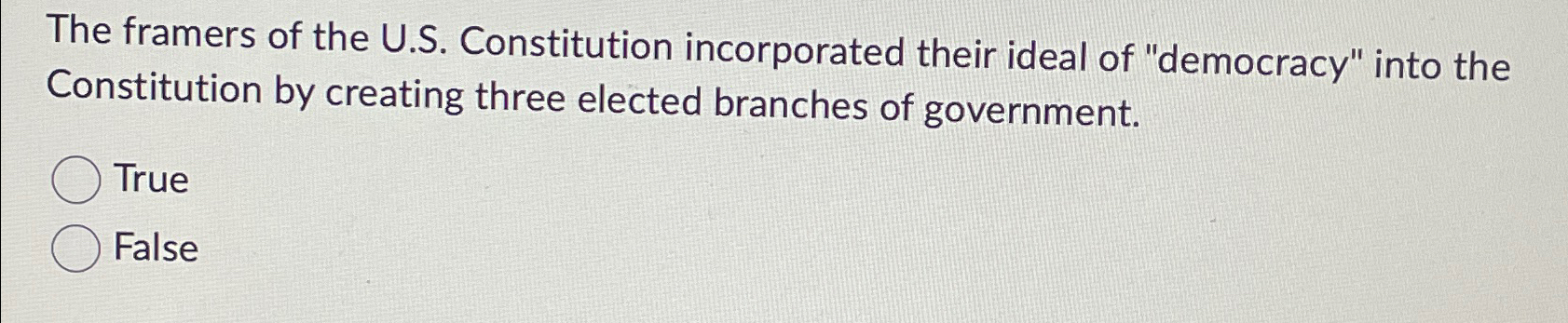 Solved The framers of the U.S. ﻿Constitution incorporated | Chegg.com