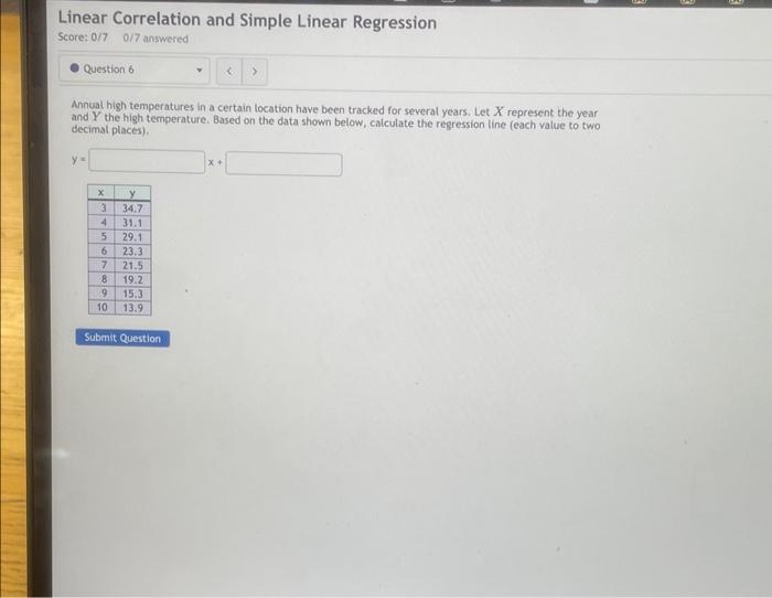 Solved Linear Correlation And Simple Linear Regression | Chegg.com