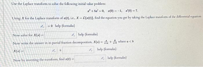 Solved Use the Laplace transform to solve the following | Chegg.com