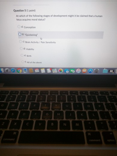 Solved Question 5 11 point) At which of the following stages | Chegg.com