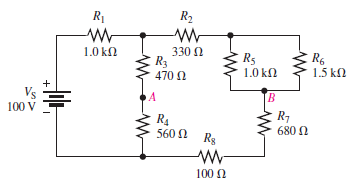 Solved: Determine the voltage, VAB, in Figure 6–94.Figure 6–94 | Chegg.com