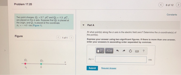 Solved Problem 17.25 8 of 12 8 > Constants Two point | Chegg.com