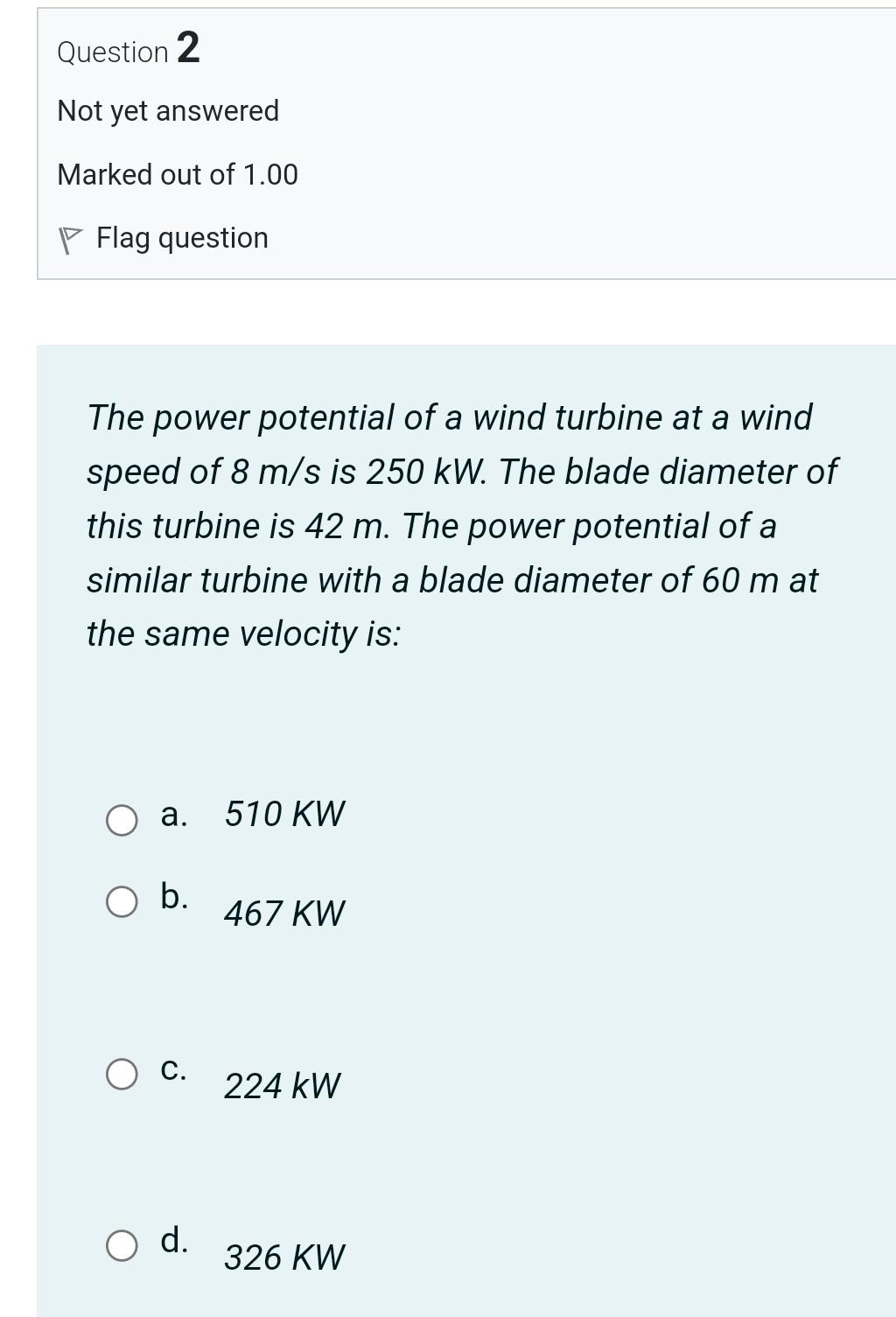 Solved A wind turbine with a blade diameter of 50 m is to be | Chegg.com