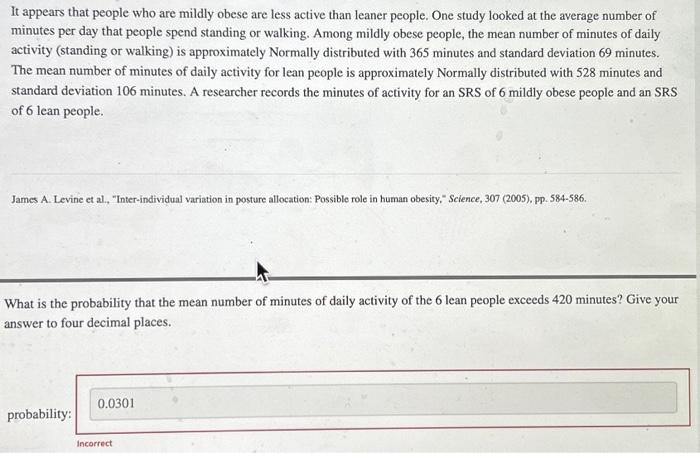 Solved It appears that people who are mildly obese are less | Chegg.com