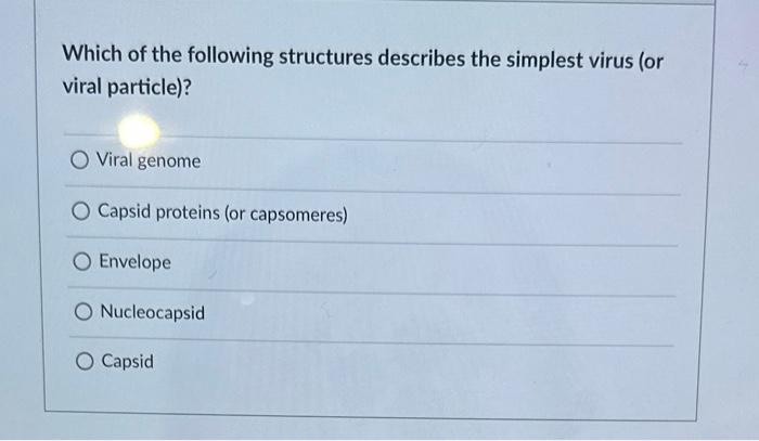 Solved Which Of The Following Structures Describes The