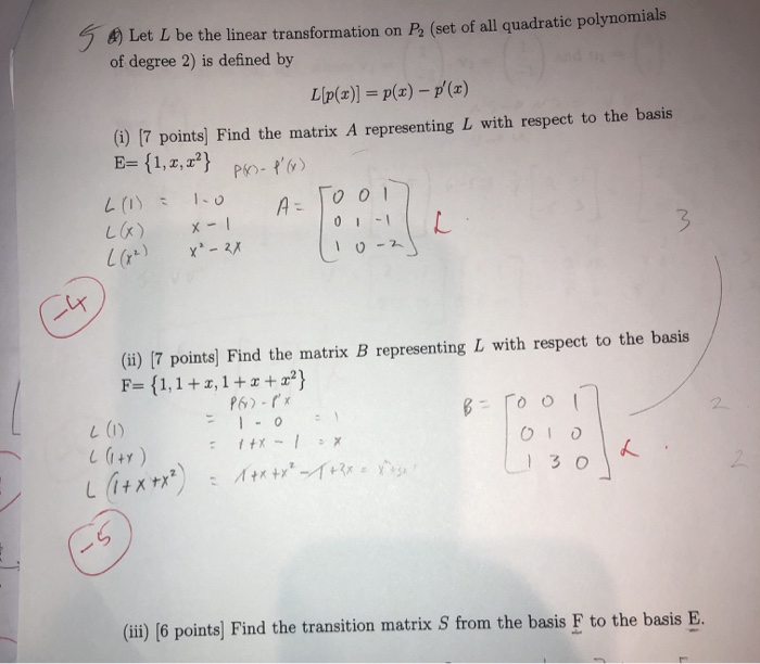 Solved 5let L Be The Linear Transformation On P Set Of A Chegg Com