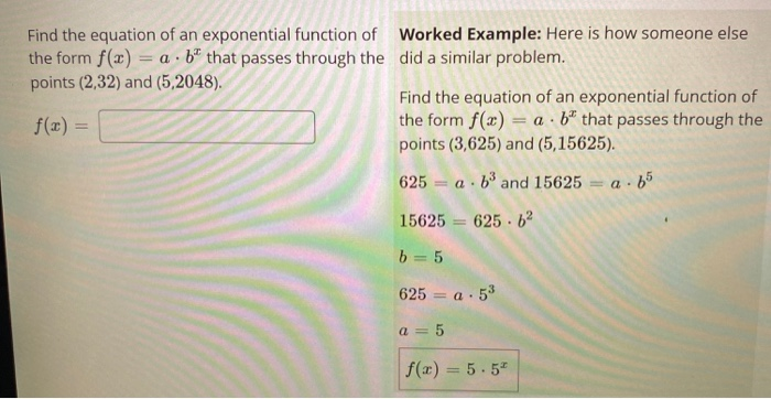 Solved a. Find the equation of an exponential function of | Chegg.com
