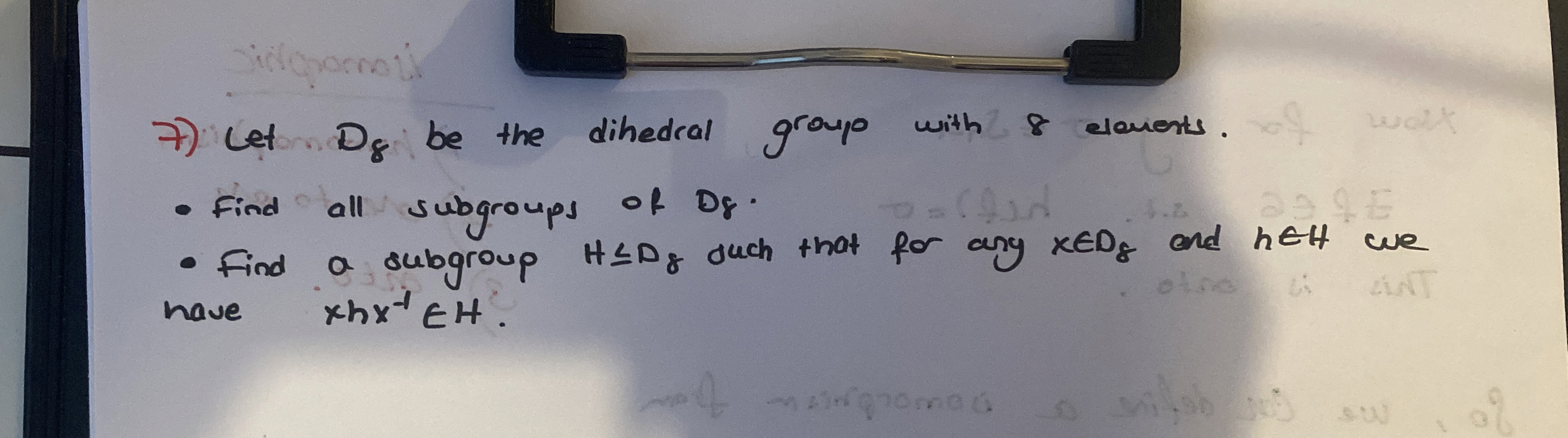 Solved Let D8 ﻿be the dihedral group with 8 ﻿elanents.Find | Chegg.com