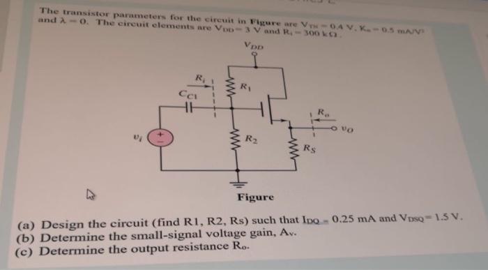 Solved The transistor parameters for the circuit in Figure | Chegg.com