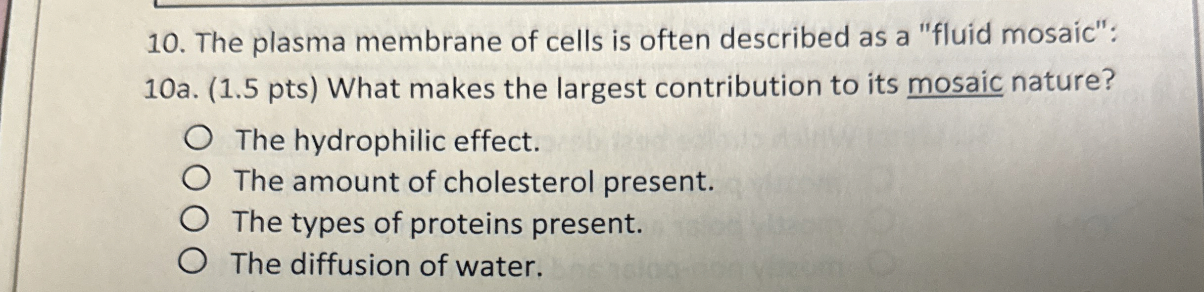 Solved The plasma membrane of cells is often described as a