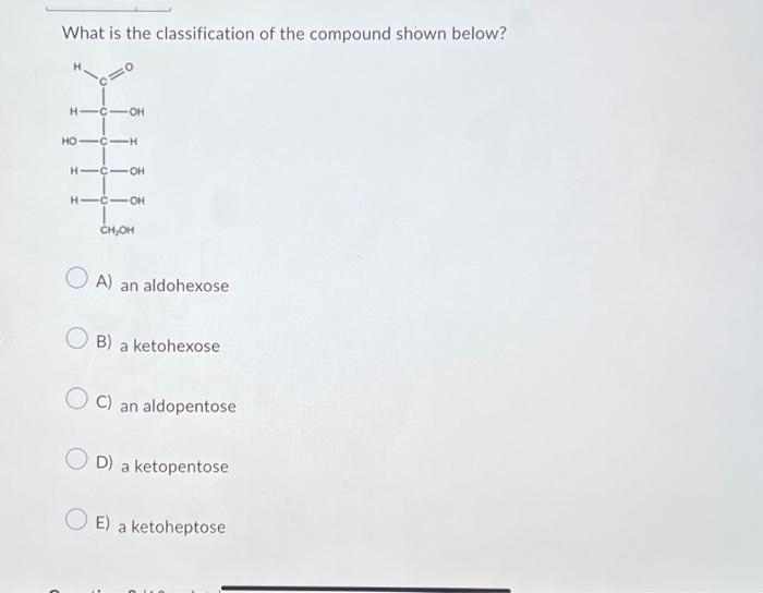 Solved What is the classification of the compound shown