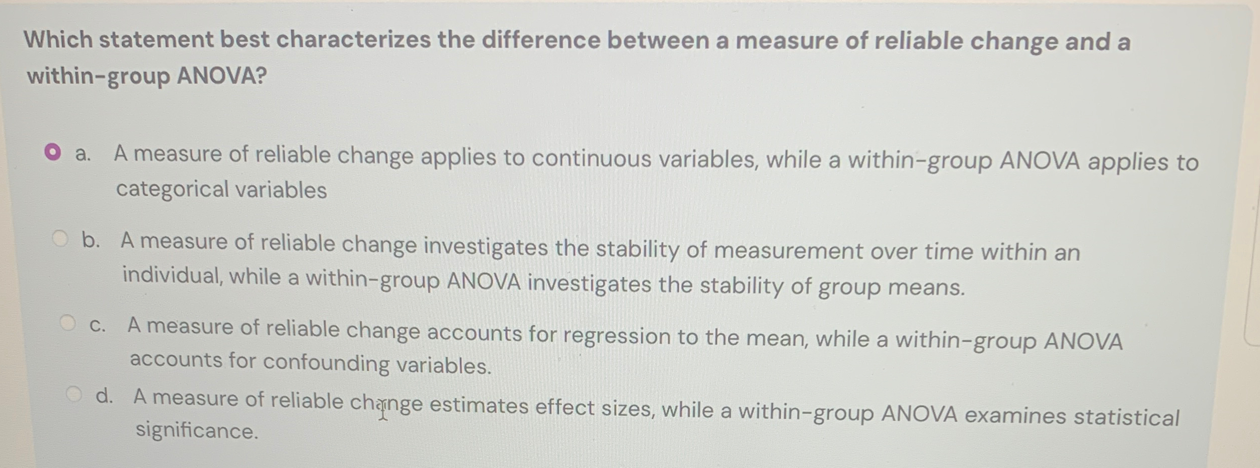 Solved Which statement best characterizes the difference | Chegg.com