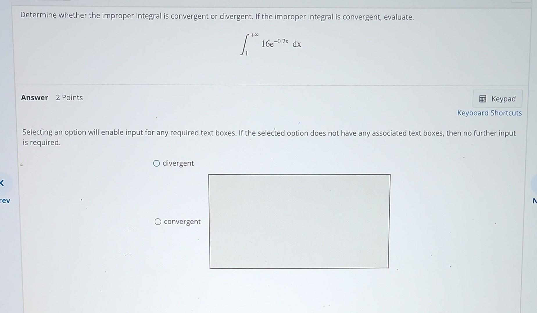 Solved ∫1+∞16e−0.2xdx | Chegg.com