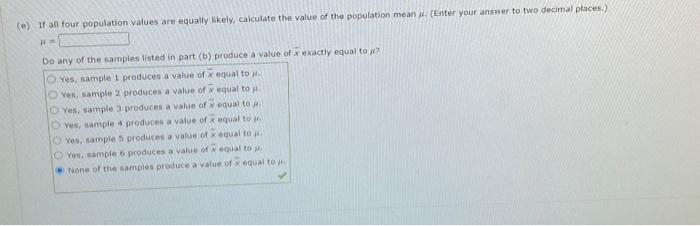 A finite population consists of four elements: | Chegg.com