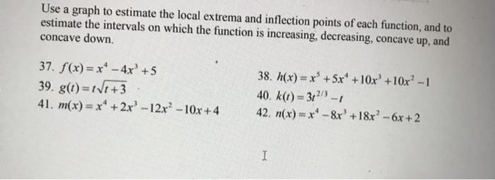 Solved Use a graph to estimate the local extrema and | Chegg.com