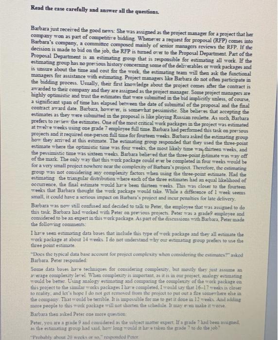 Solved Read the case carefully and answer all the questions. | Chegg.com