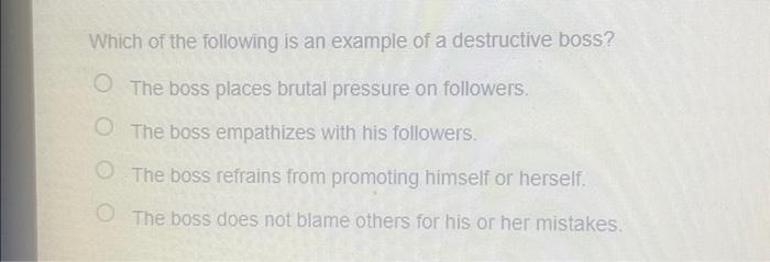 Solved Which of the following is an example of a destructive | Chegg.com